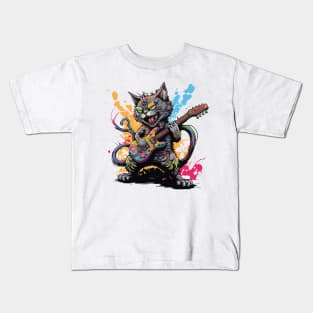 Heavy Metal Cat Kids T-Shirt